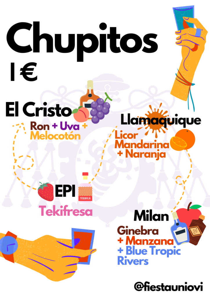Cartel de chupitos de la segunda fiesta de Fiestauniovi