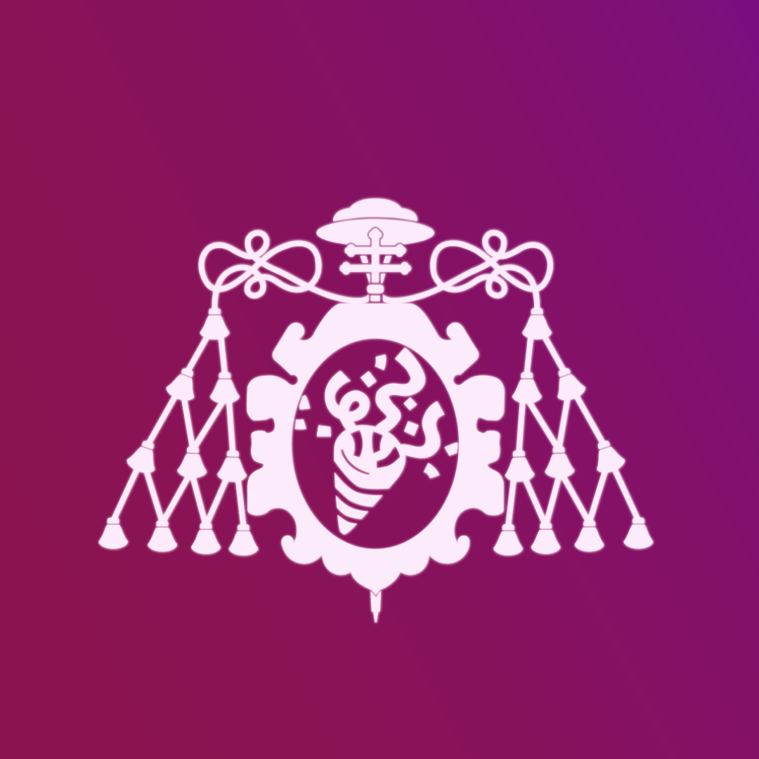 Logo de Fiestauniovi, muestra el logo de la Universidad de Oviedo con un lanzador de confeti en medio